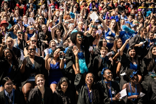 Students cheering during Convocation 2019
